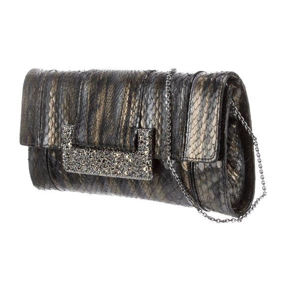 Judith Lieber Leather Pattern Clutch - Picture 1 of 6